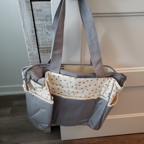 5 Piece Set Diaper Bag with Wipes Pocket, Dirty Diaper Pouch and Changing Pad - Picture 4 of 4